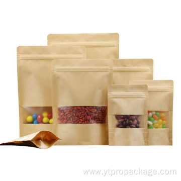 Recycle stand up ziplock biodegradable kraft paper bag